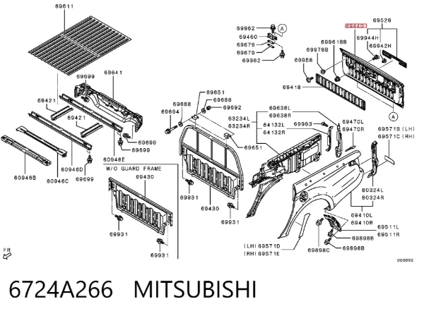 Bordo traseiro 6724A266 Mitsubishi