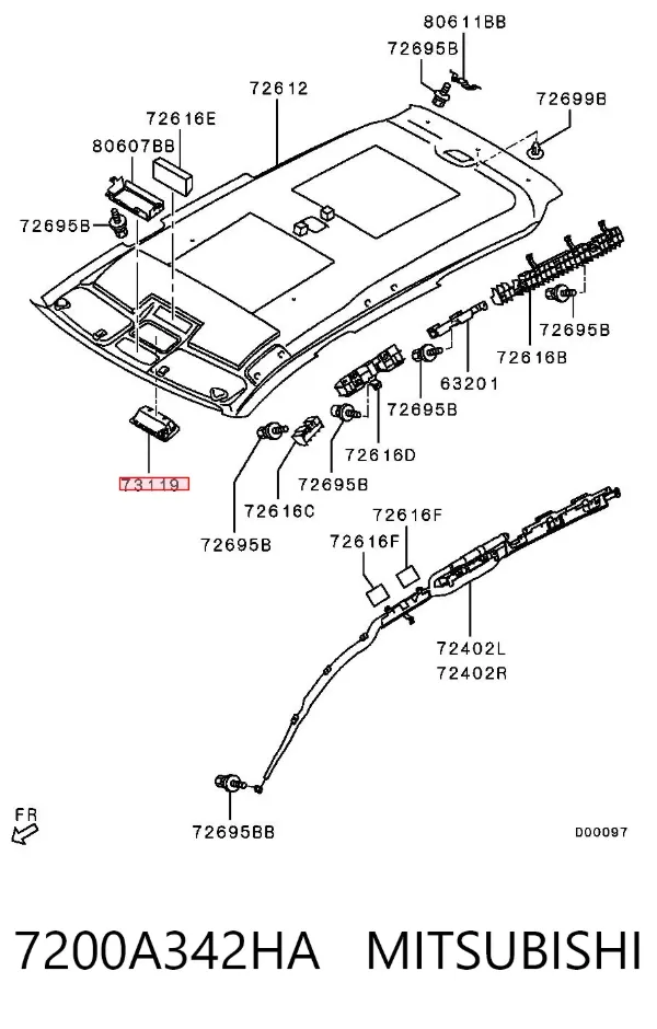 Estojo para os óculos 7200A342HA Mitsubishi