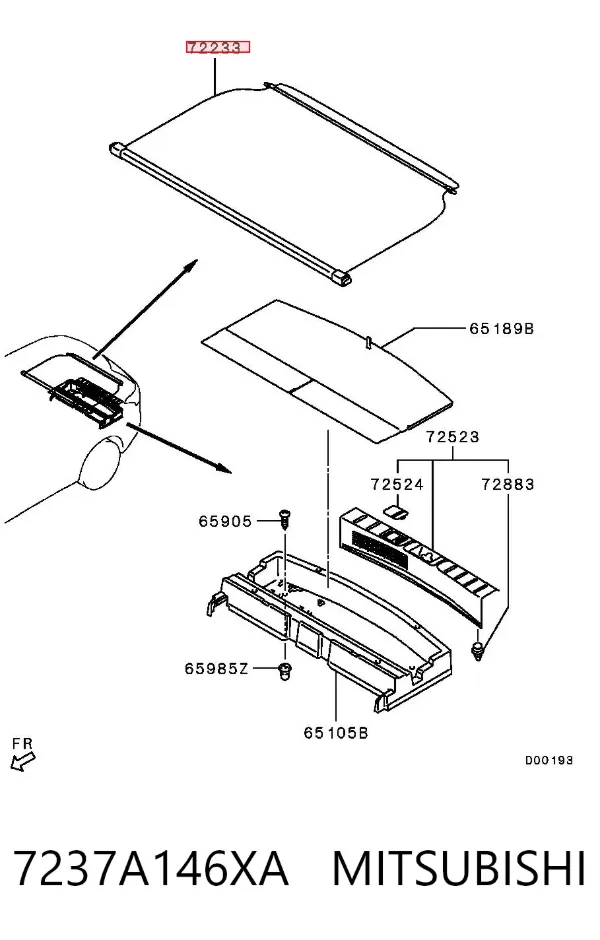 Estore da seção de bagagem 7237A146XA Mitsubishi