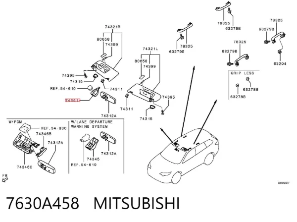 Tampa de sensor de chuva 7630A458 Mitsubishi