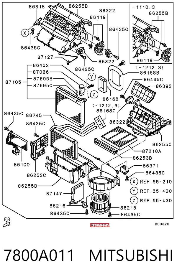 Caixa de forno montado 7800A011 Mitsubishi
