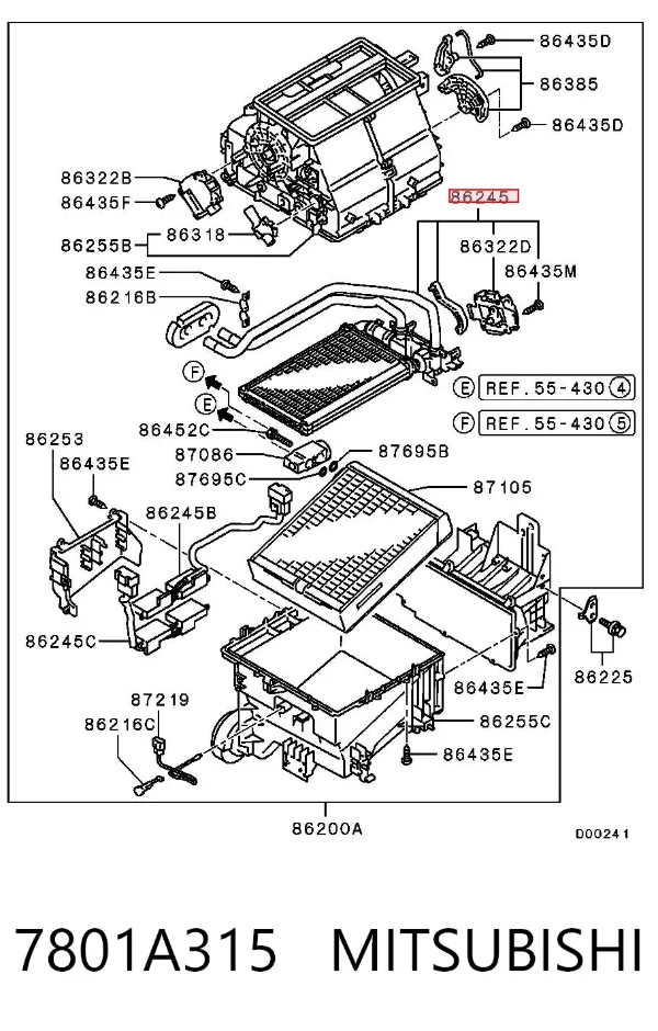Radiador de forno (de aquecedor) 7801A315 Mitsubishi
