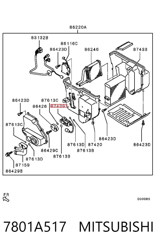 Válvula TRV de aparelho de ar condicionado 7801A517 Mitsubishi