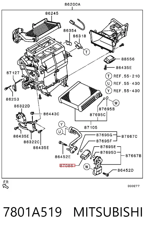 Válvula TRV de aparelho de ar condicionado 7801A519 Mitsubishi