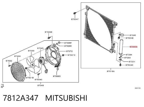 Tanque de recepção do secador de aparelho de ar condicionado 7812A347 Mitsubishi
