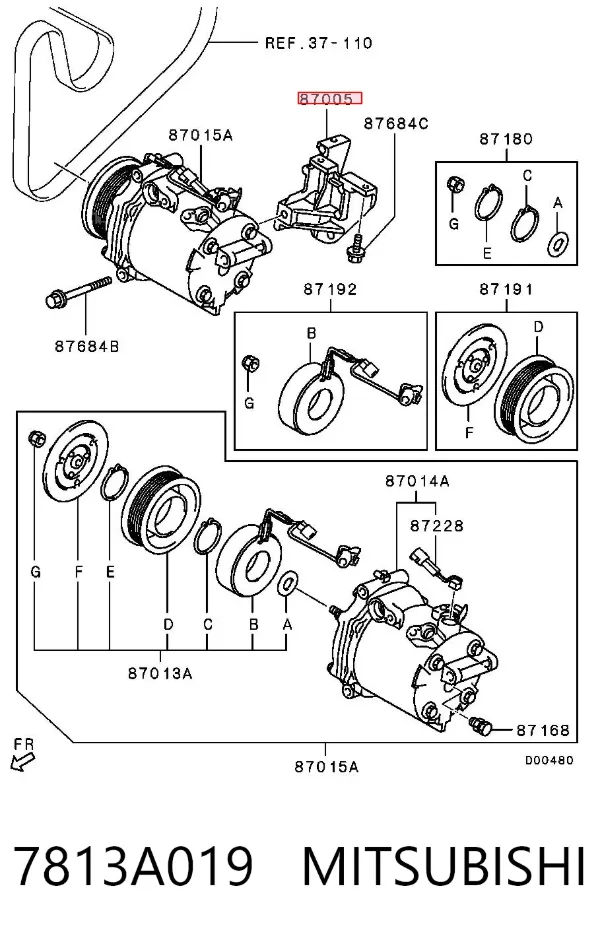 Consola do compressor de aparelho de ar condicionado 7813A019 Mitsubishi