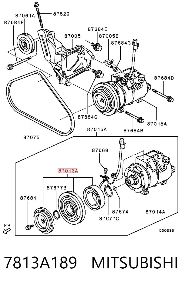 Acoplamento (bobina magnética) do compressor de aparelho de ar condicionado 7813A189 Mitsubishi