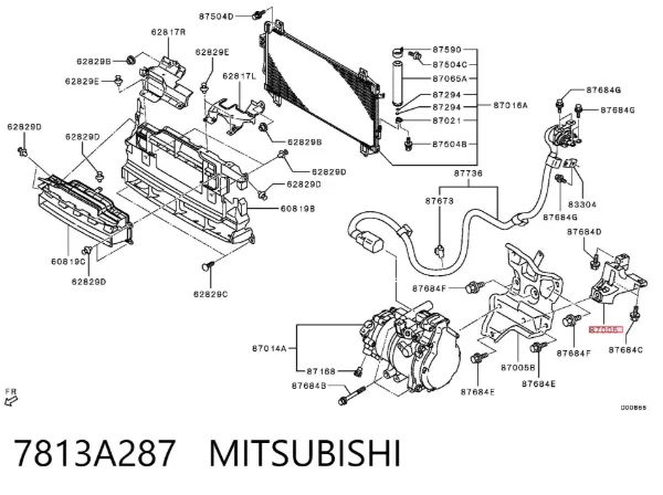 Consola do compressor de aparelho de ar condicionado 7813A287 Mitsubishi