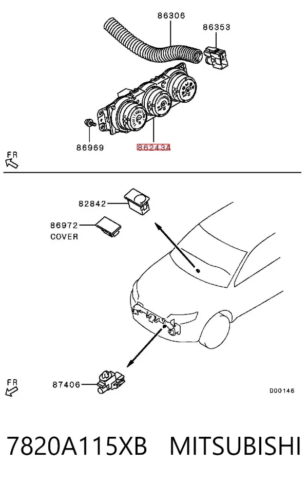 Unidade de controlo dos modos de aquecimento/condicionamento 7820A115XB Mitsubishi