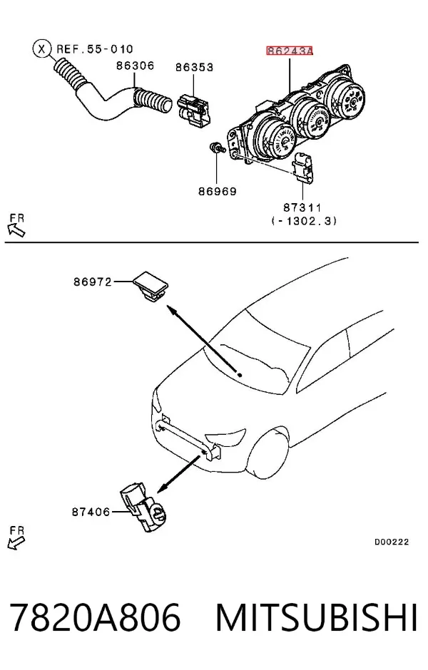 Unidade de controlo dos modos de aquecimento/condicionamento 7820A806 Mitsubishi