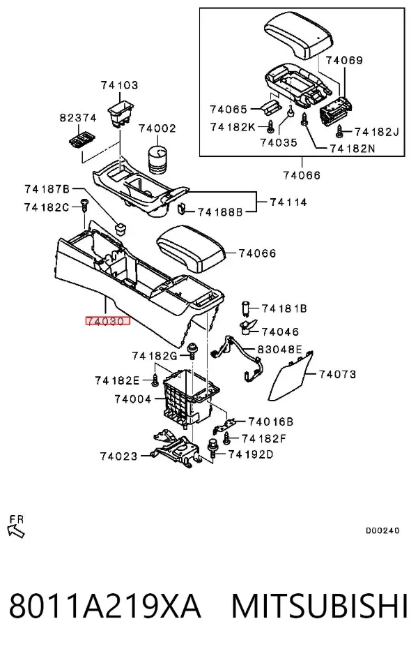 Consola de painel de controlo central 8011A219XA Mitsubishi