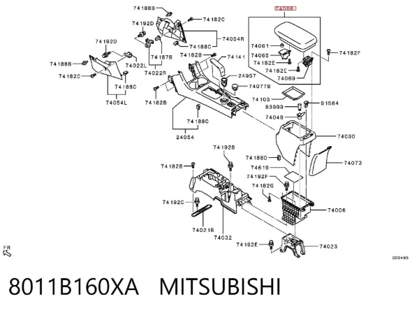 Braço de consola central Mitsubishi ASX GA