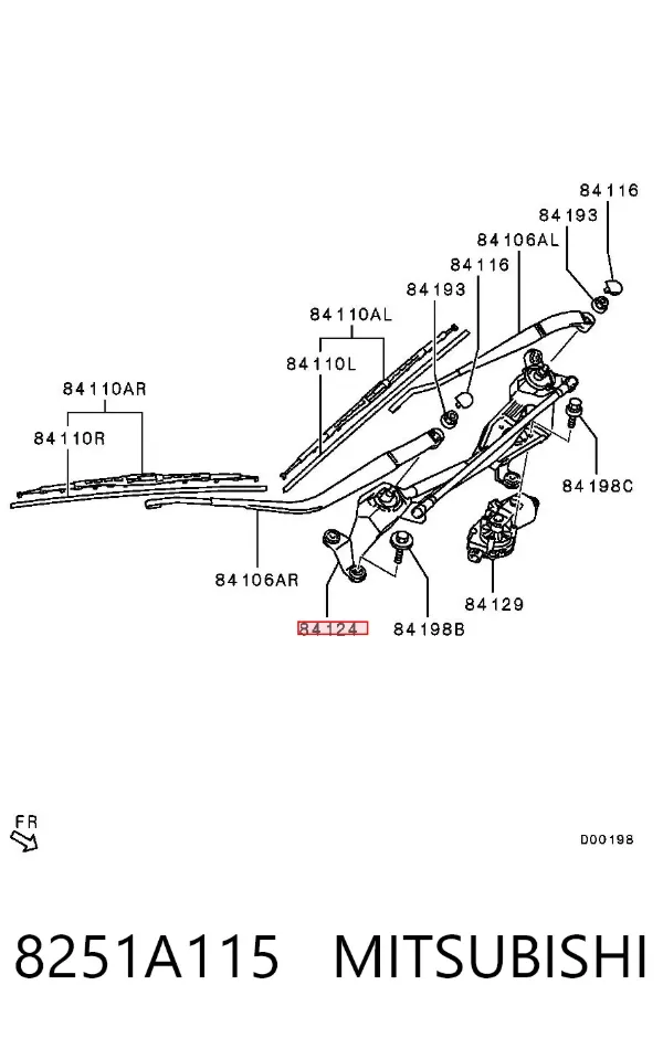 Trapézio de direção montado 8251A115 Mitsubishi