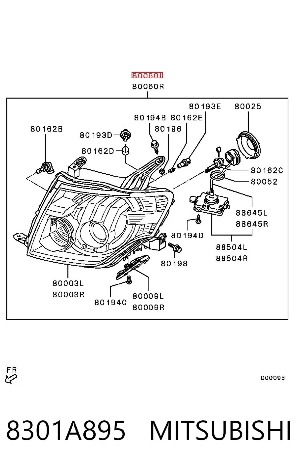 Luz esquerda 8301A895 Mitsubishi