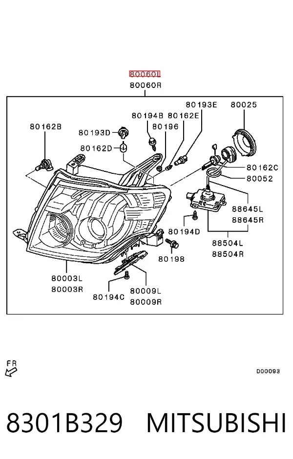 Luz esquerda 8301B329 Mitsubishi