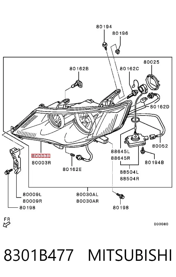 Luz esquerda 8301B477 Mitsubishi