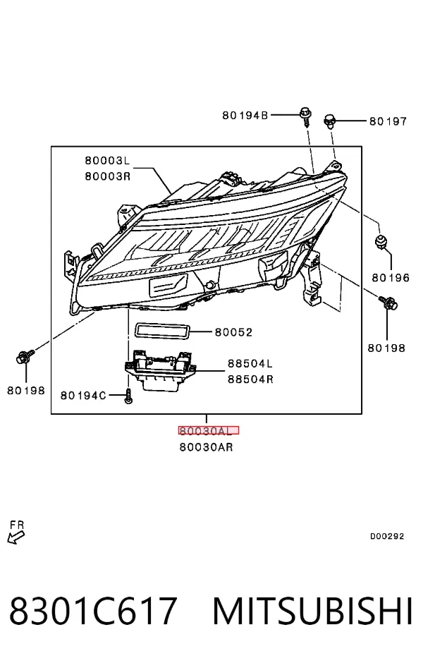 Luz esquerda 8301C617 Mitsubishi