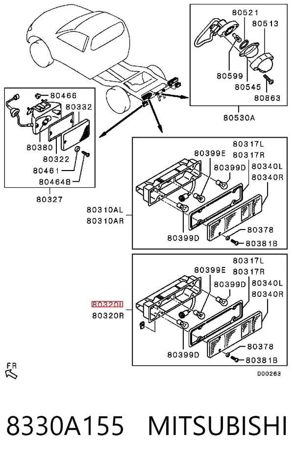 Lanterna traseira esquerda 8330A155 Mitsubishi