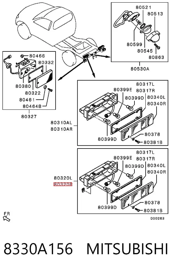Lanterna traseira direita 8330A156 Mitsubishi