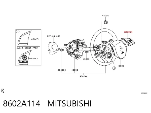 Comutador de controlo de cruzeiro 8602A114 Mitsubishi
