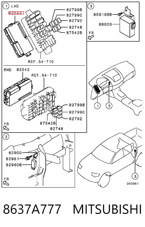 Unidade de dispositivos de segurança 8637A777 Mitsubishi