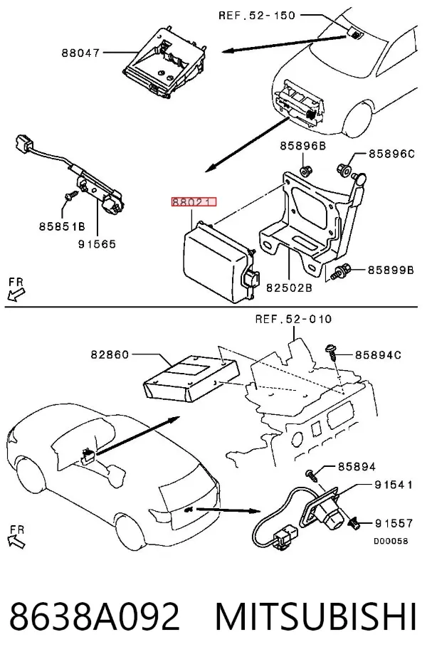 Sensor de radar de distância 8638A092 Mitsubishi