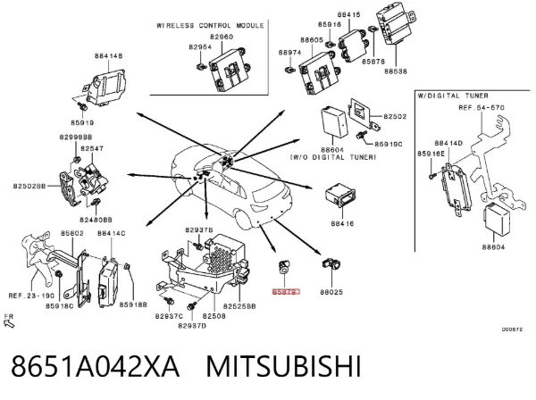 Sensor traseiro lateral de sinalização de estacionamento (sensor de estacionamento) 8651A042XA Mitsubishi