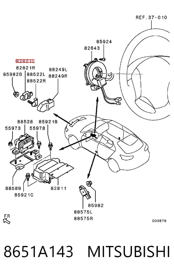 Sensor AIRBAG dianteiro 8651A143 Mitsubishi