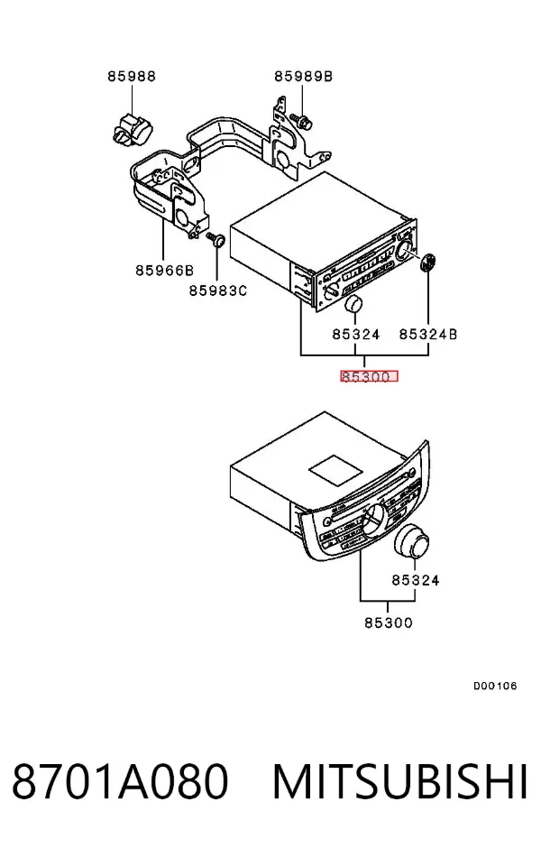 Aparelhagem de som (rádio AM/FM) Mitsubishi Grandis NAW