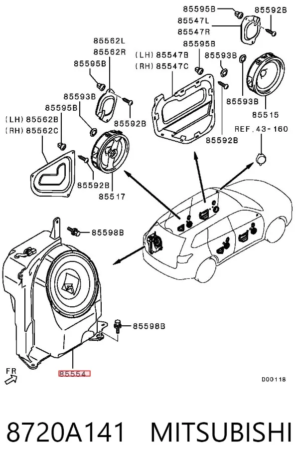 Subwoofer 8720A141 Mitsubishi