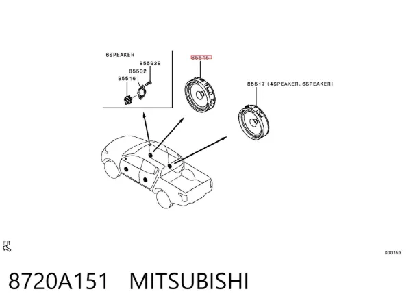 Alto-falante da porta dianteira 8720A151 Mitsubishi