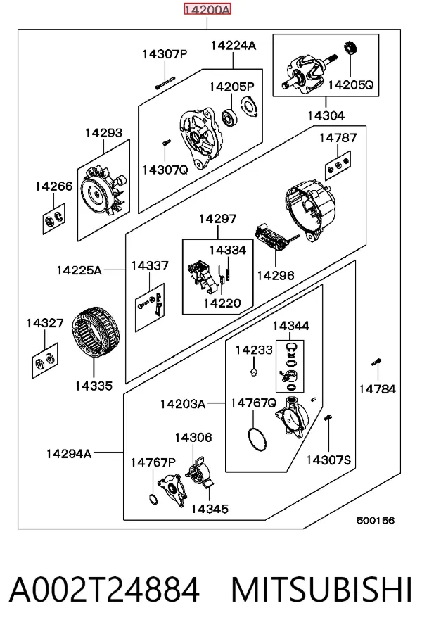 Gerador A002T24884 Mitsubishi