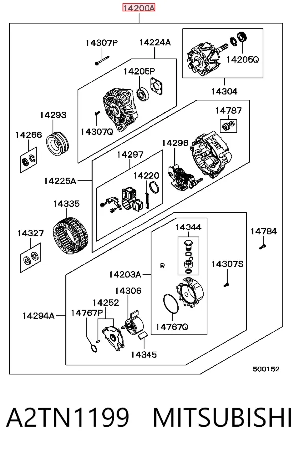Gerador A2TN1199 Mitsubishi