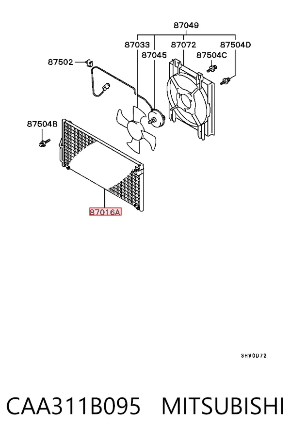 Radiador de aparelho de ar condicionado Mitsubishi Galant VIII