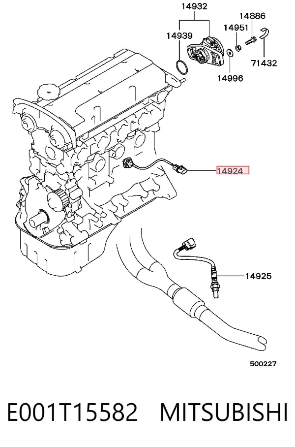 Sensor de detonação E001T15582 Mitsubishi