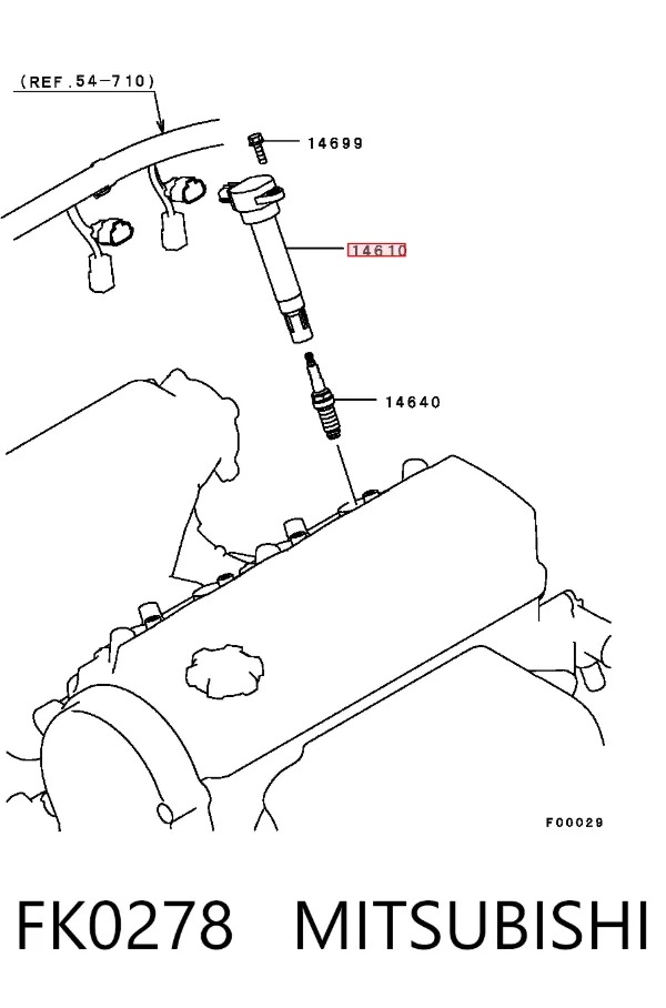 Bobina de ignição FK0278 Mitsubishi