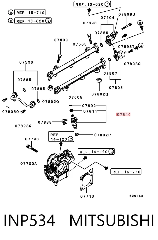 Injetor de injeção de combustível INP534 Mitsubishi