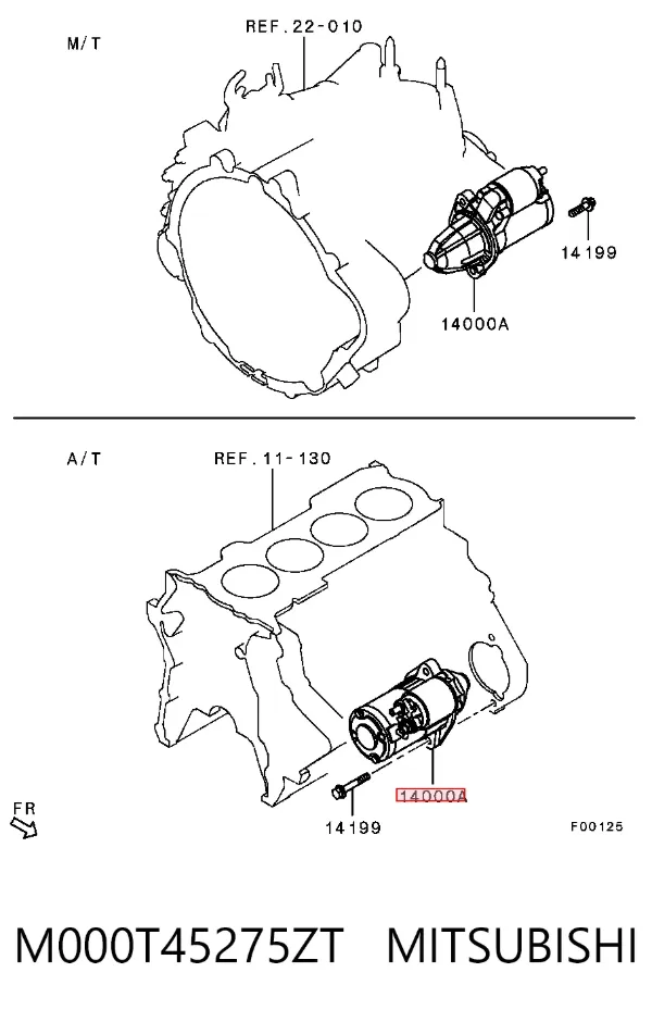 Motor de arranco M000T45275ZT Mitsubishi