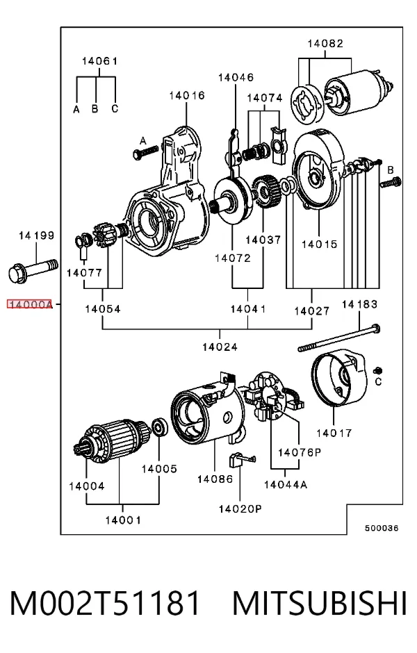 Motor de arranco M002T51181 Mitsubishi
