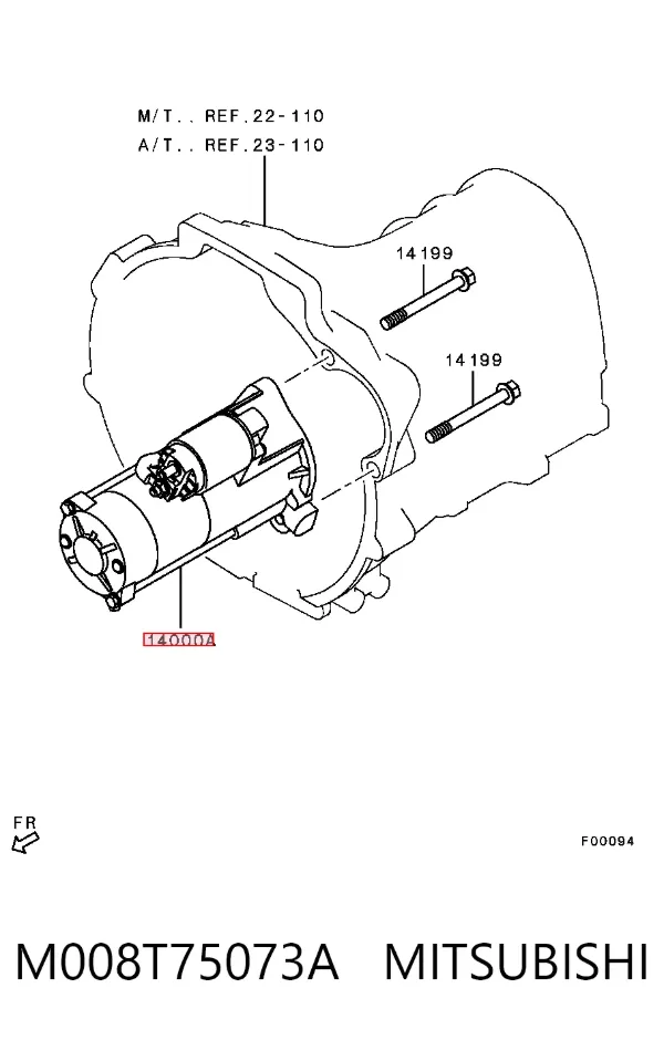 Motor de arranco M008T75073A Mitsubishi
