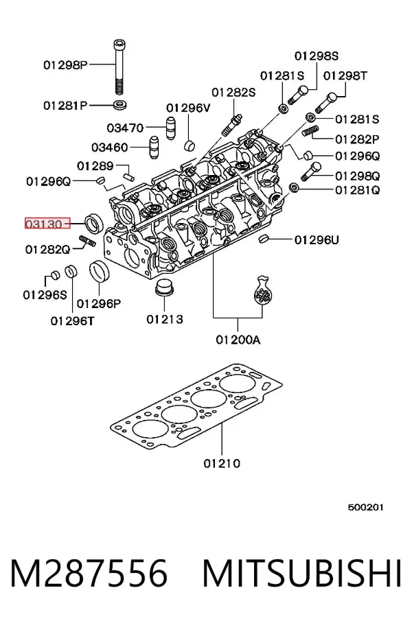 Vedação da árvore distribuidora de motor M287556 Mitsubishi