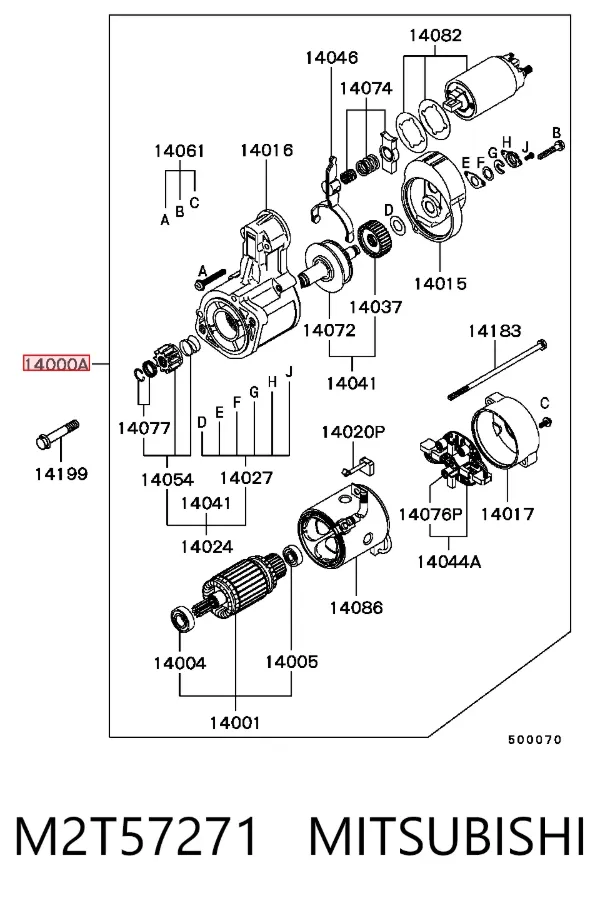Motor de arranco M2T57271 Mitsubishi