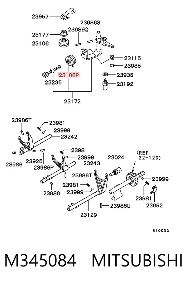 Bota de proteção de ligação de mudança M345084 Mitsubishi