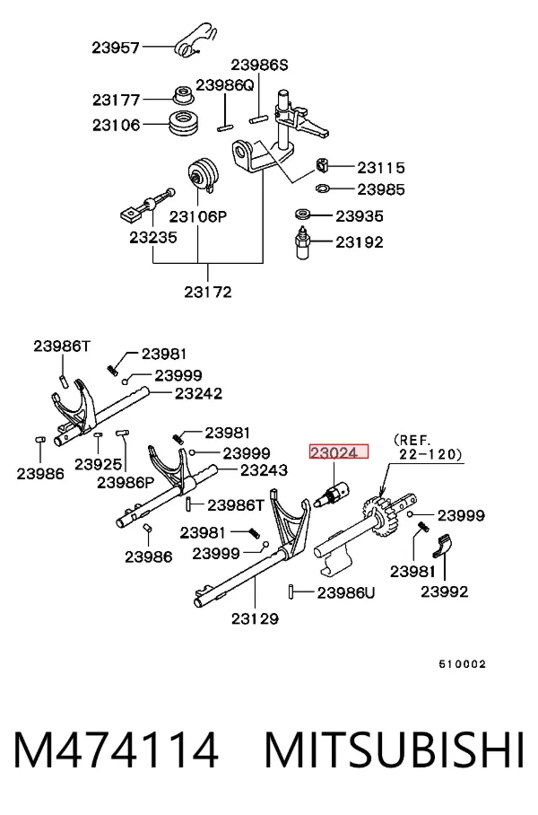 Sensor de ativação das luzes de marcha à ré M474114 Mitsubishi