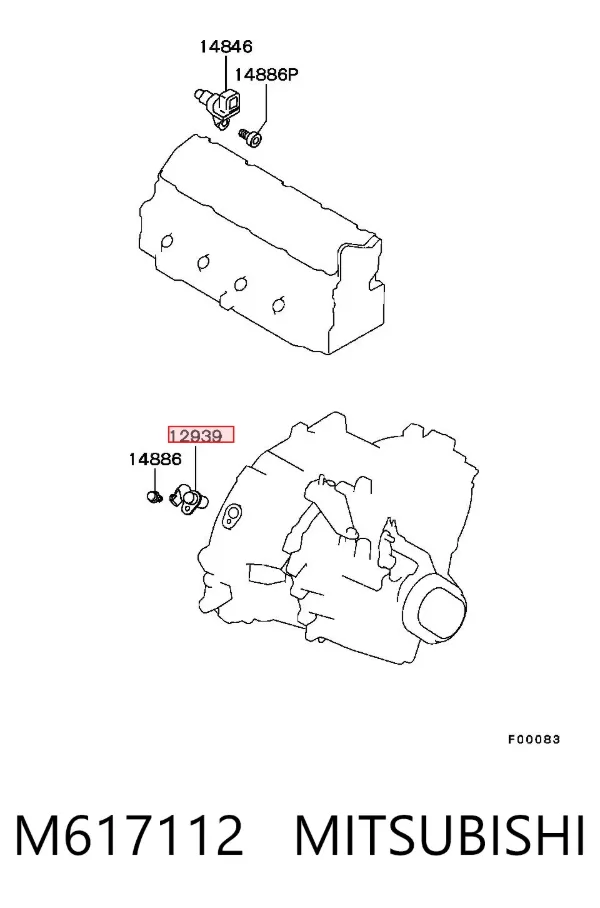 Sensor de posição (de revoluções) de cambota M617112 Mitsubishi