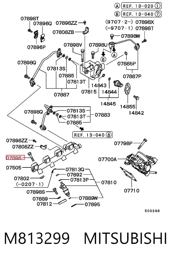 Parafuso de cabeça de motor (CBC) M813299 Mitsubishi