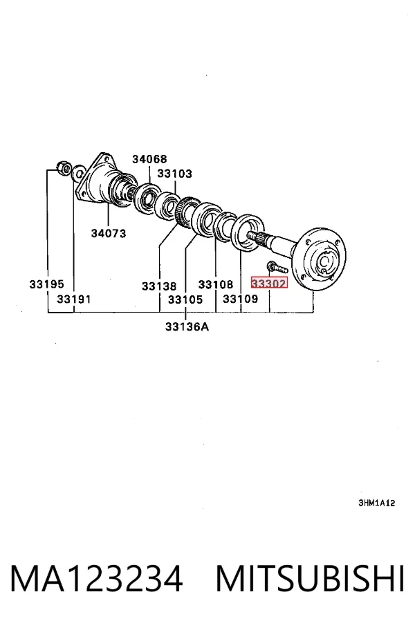 Prego de roda traseiro/dianteiro MA123234 Mitsubishi
