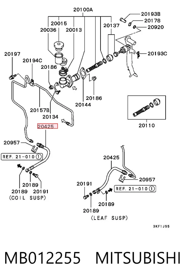 Mangueira de embraiagem MB012255 Mitsubishi