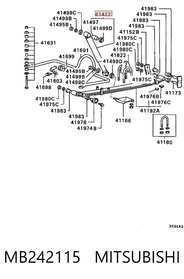 Amortecedor traseiro MB242115 Mitsubishi