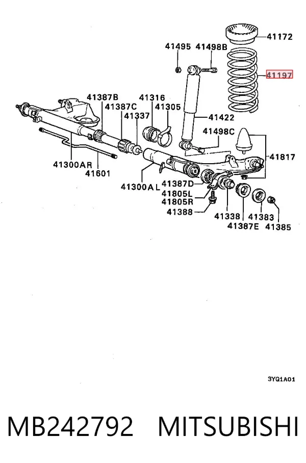 Mola traseira Mitsubishi Lancer III